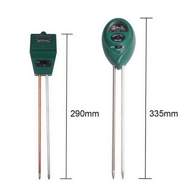 3 in 1 jord ph tester plante blomster for hage fuktighetsmåling luftfuktighet lysmåler hydroponics analysator detektor hygrometer