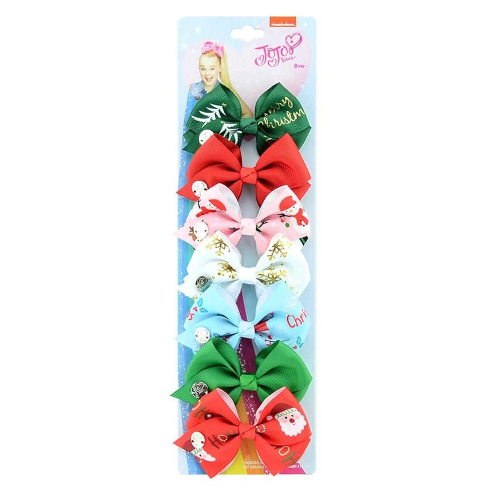 7 Stuks/set Jo Bows Siwa Regenboog Gedrukt Knoop Lint Boog Voor Meisjes Handgemaakte Boutique Haar Clip Kinderen Haaraccessoires: 5