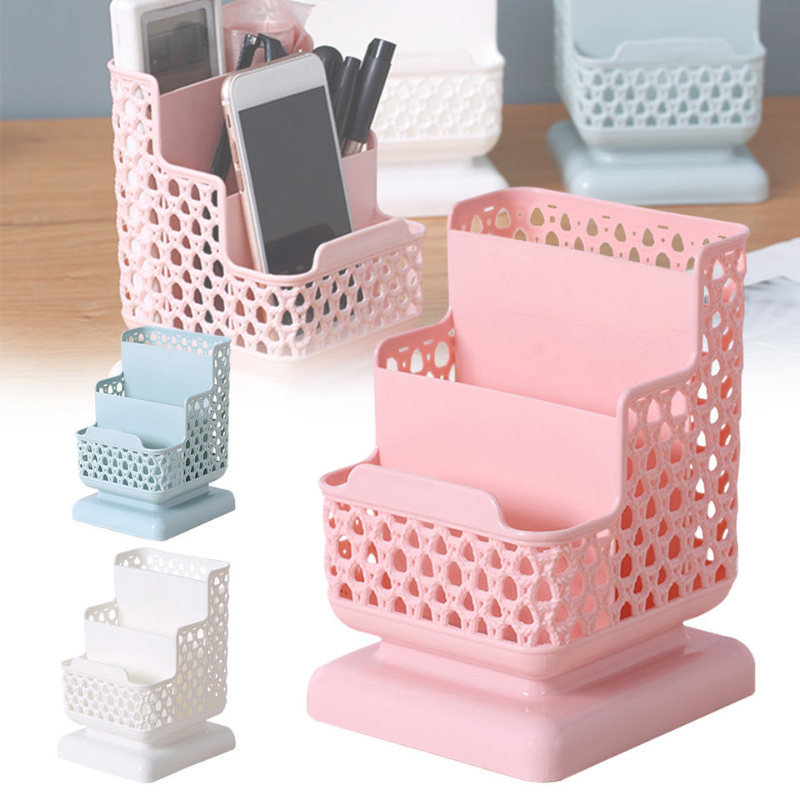 Large Capacity Cute Pen Holder Desk Accessories Pencil Solid Storage Box Desktop Organizer Stand Case School Office Stationery