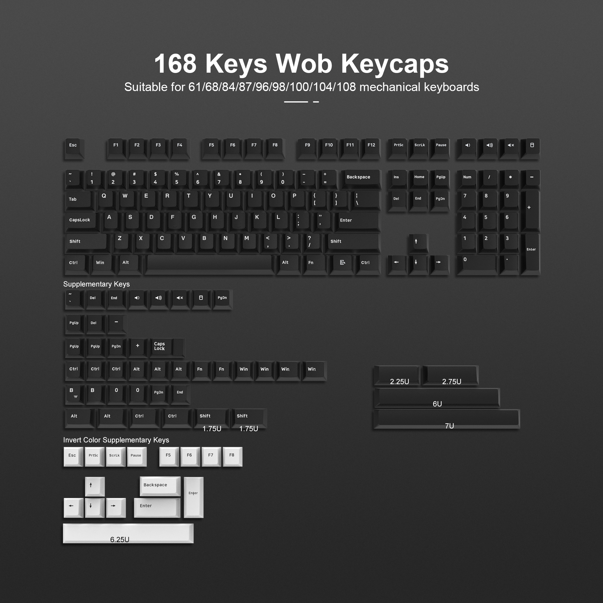 189 teclas PBT doble disparo negro gris ISA perfil teclas para interruptores MX Womier GK61 Anne Pro 2 Teclado mecánico para jugar: Marrón