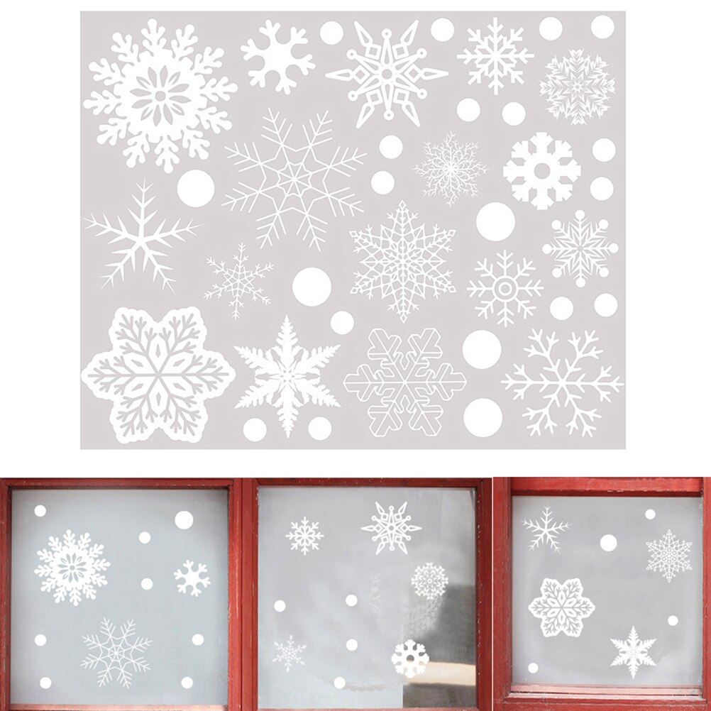 27 stuks/partij kerst sneeuwvlok raamstickers winter muurstickers kinderkamer kerstversiering voor thuis jaar stickers