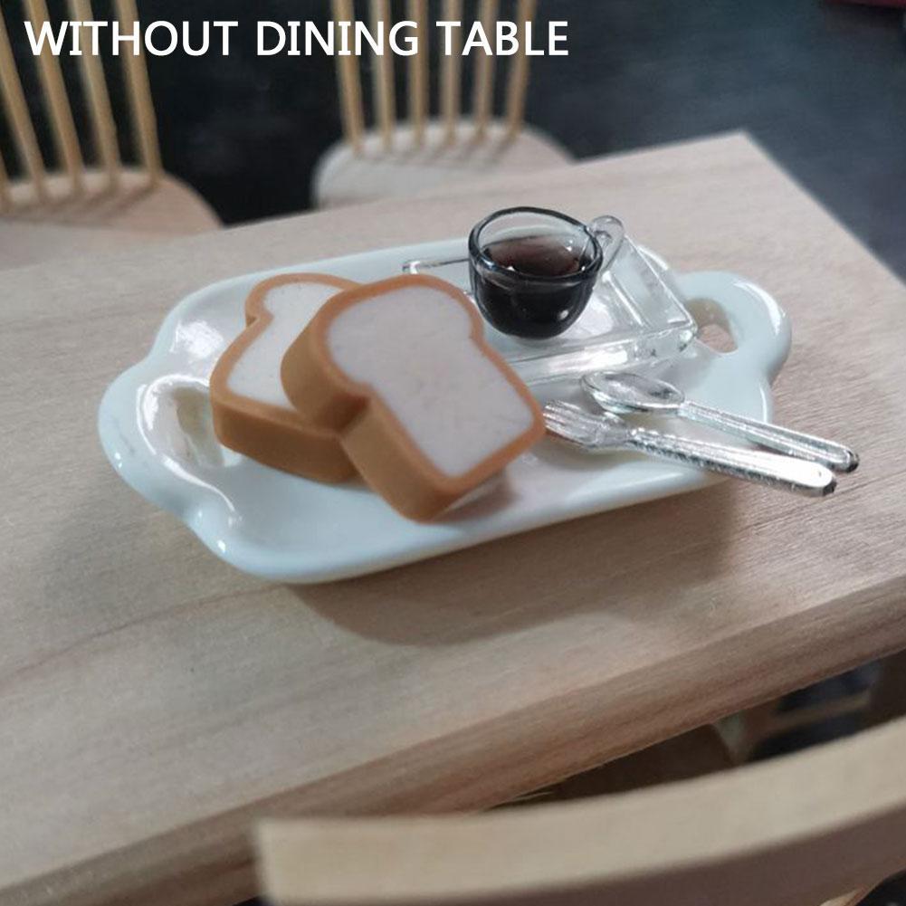 1:12 Simulatie Koffie Brood Ontbijt Set Ontbijt Lade Miniatuur Voedsel Nie Props Diy Keuken Speelgoed