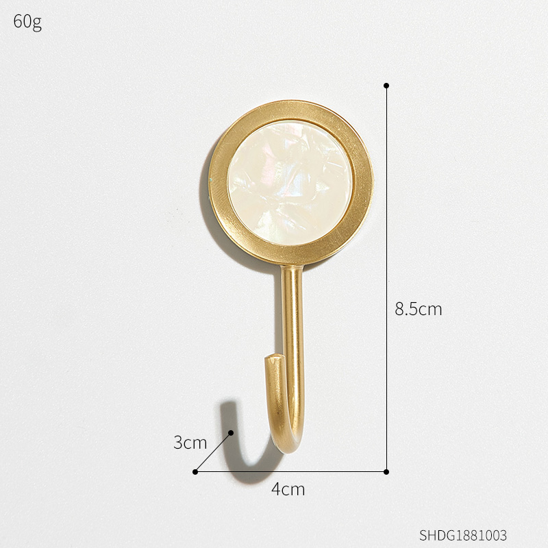 Nordic Home Decoration Accessories Brass Round Hook Living Room Wall Decoration Adhesive Hangers Key Hook Wall Hanger: C