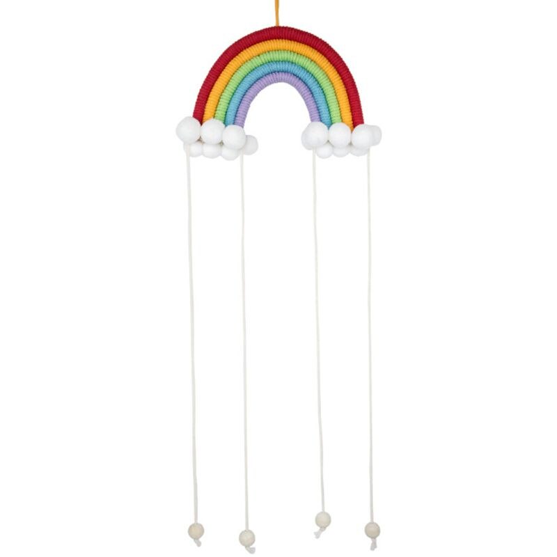 nórdico Arco Iris hecho a mano tejer ornamento niños Pared de habitación colgante decoración del hogar A2UB: 14