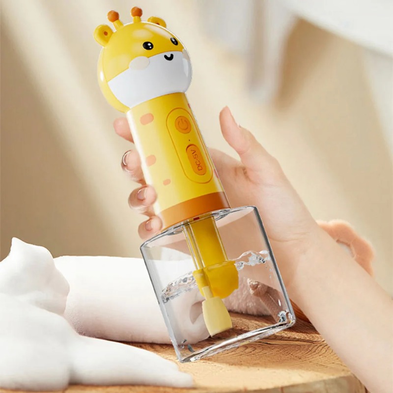 Distributeur électrique de shampoing pour chien, distributeur de shampoing moussant électrique pour chien, chat de dessin animé, bain automatique, pulvérisateur de savon Rechargeable