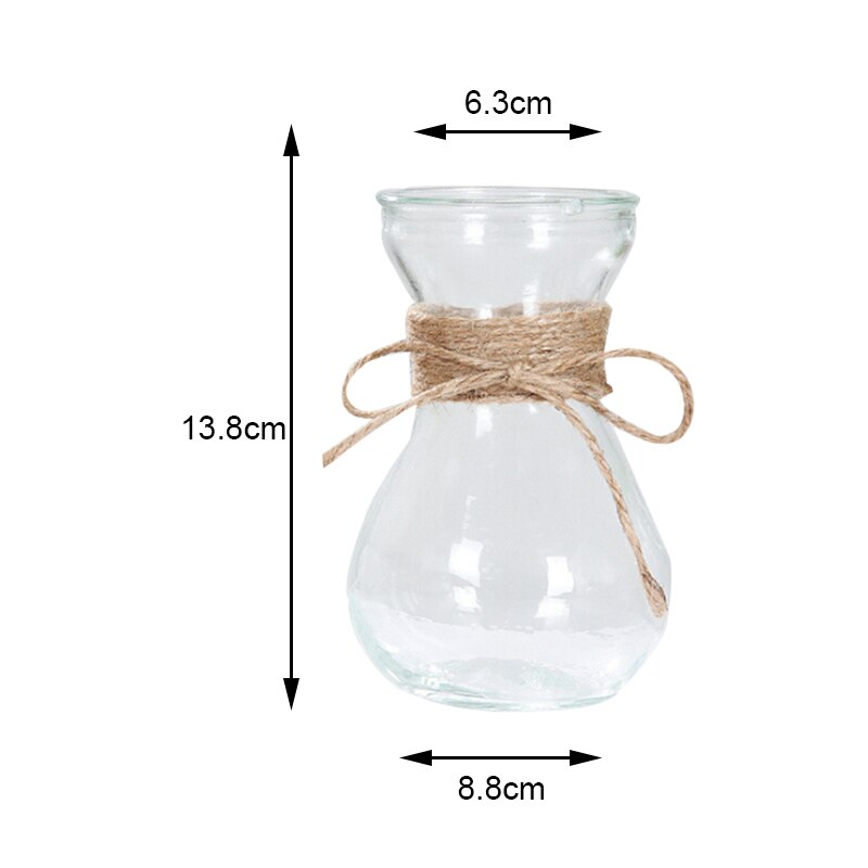Dry Flower Vase Transparent Glass Vases Flower Rope Supplies Ornaments Vase Decoration Hydroponics Plants Vases: H