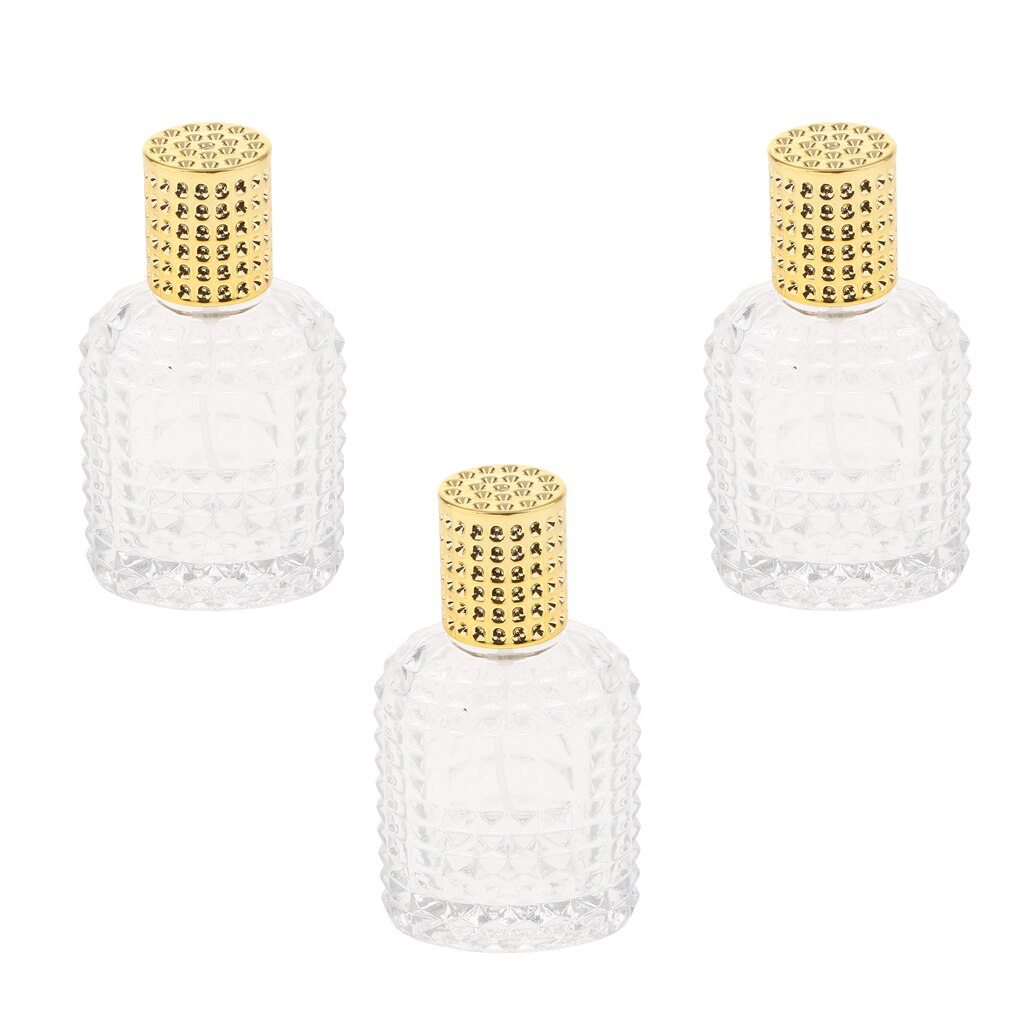3x ananas glas parfume flaske æteriske olier flaske beholder guld 50ml