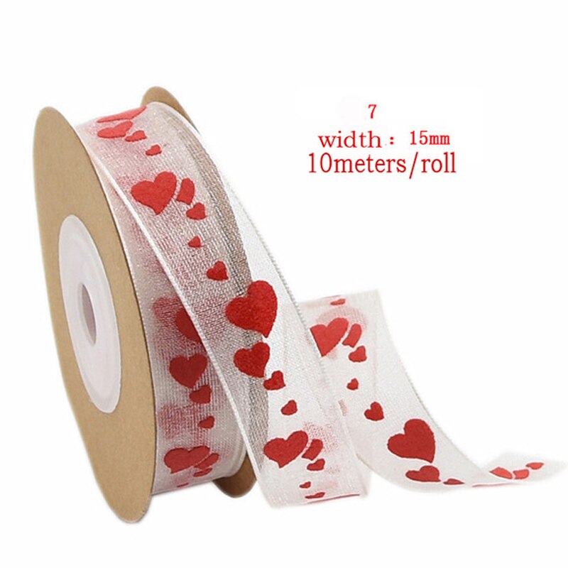 Love Embossed Ribbon Wedding Decoration Lover Packaging Peach Heart Red lace pink: 7