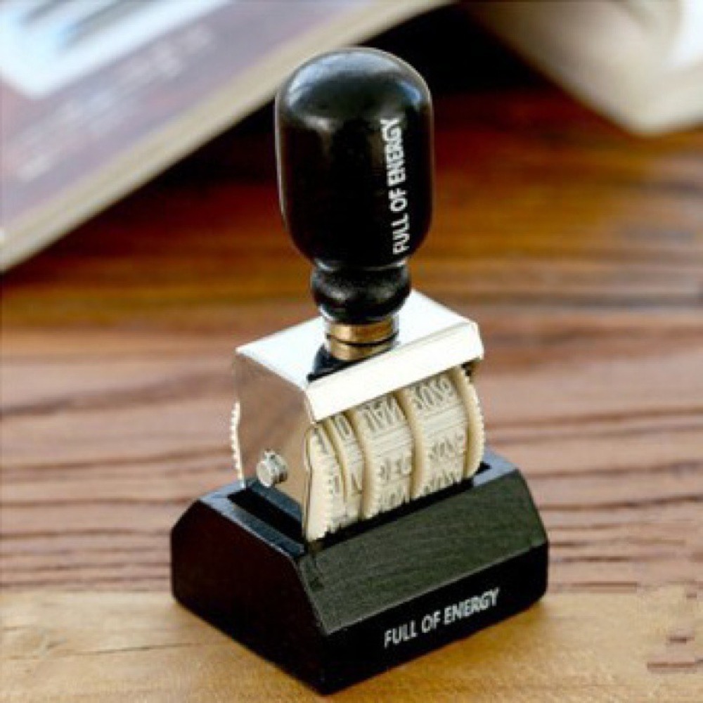 Durable Square Scrapbook Ink Date Stamp Multicolor Plastic English Seals: Yellow