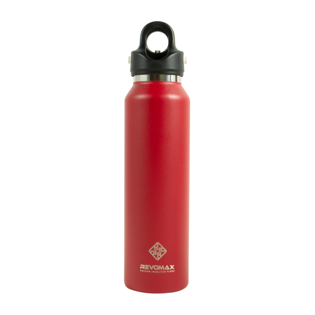 Revomax garrafa térmica de parede dupla, para esportes, 473ml, aço inoxidável 304, frasco a vácuo, copo isolado, à prova de vazamento de água: FIRE  RED