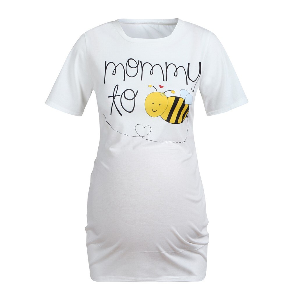 Telotuny barsel skjorte kvinder kortærmet tegneserie honningbi toppe t-shirt graviditetstøj mor kausal toppe dec 19: S