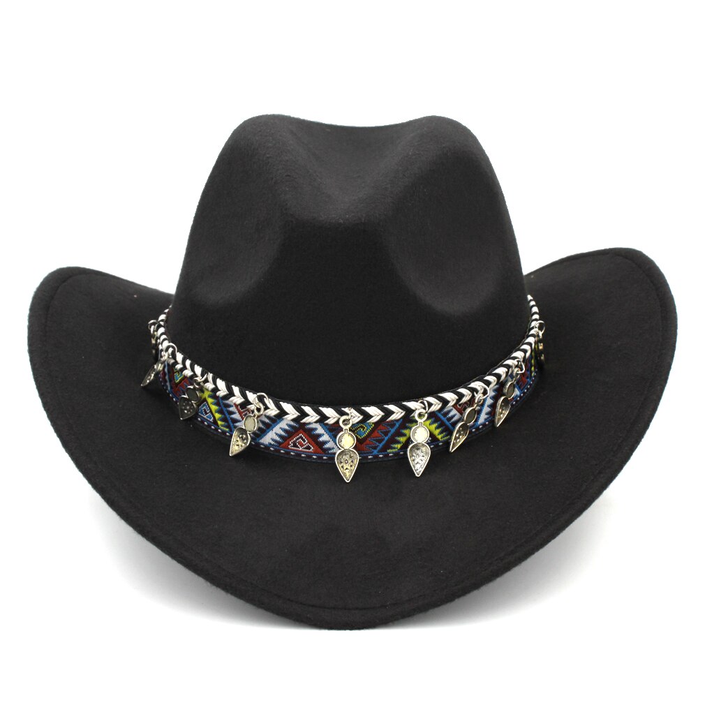 Mistdawn western cowboy hattu cowgirl puku lippis jäykkä lieri naisille miehille monivärinen nauhanauha koko 56-58cm bbh
