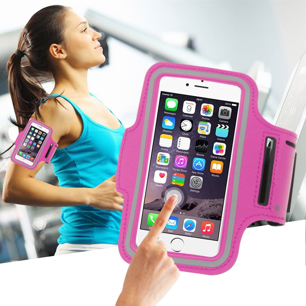 Nylon Sport Armband voor hardlopen smartphone Case Waterdicht 5.5 inch Telefoon Tas met Armband voor iPhone 5 s/6 /6 Plus Samsung S4/S5