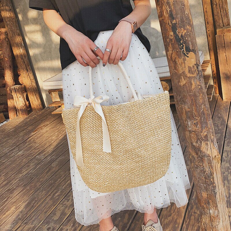 Women Bag Round Circular Rattan Wicker Straw Woven Crossbody Beach Bag Basket Bohemia Bag Handbags Ladies Shoulder Bag