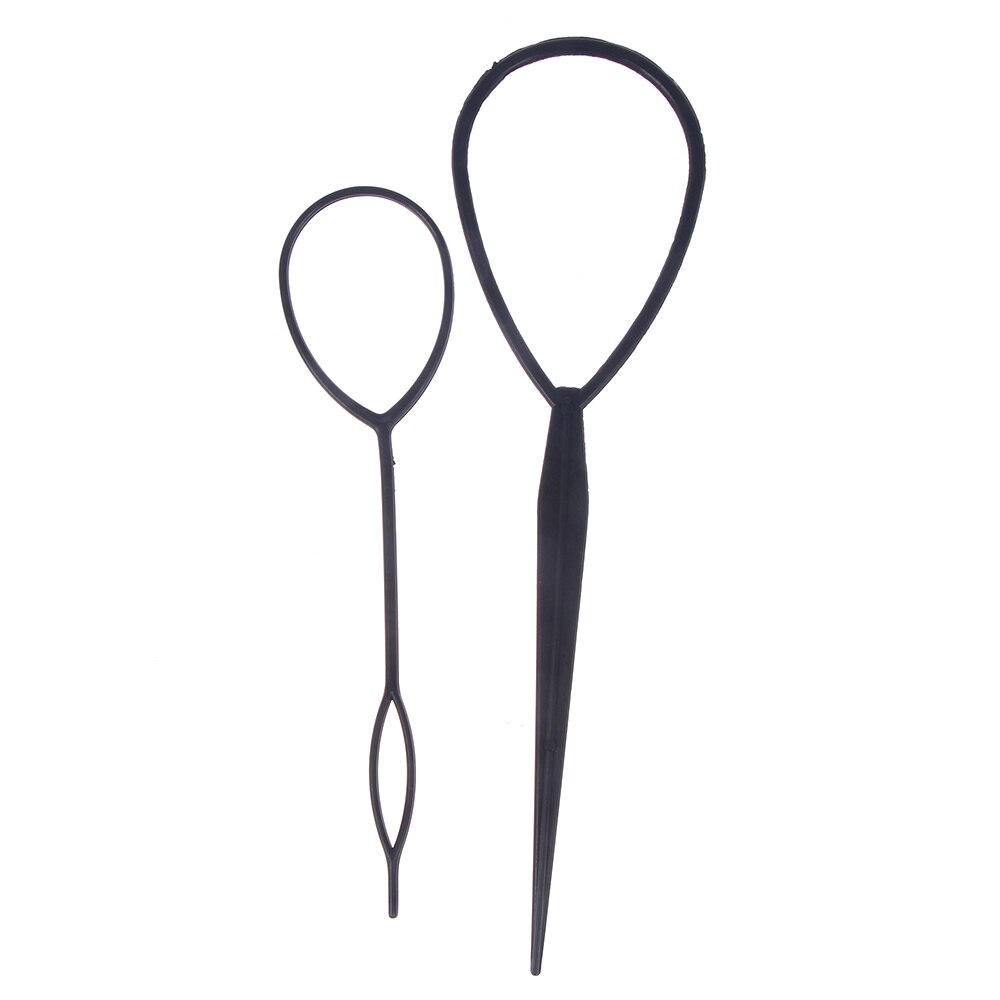 Coletero de plástico para el cabello, herramienta de estilismo para el cabello, coletero negro, Popular, 2 uds.