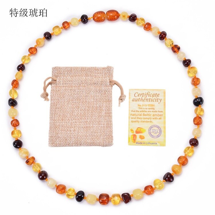 GIA Certified Natural Baltic Amber Necklace Bracelet Relieves Children's Teeth Pain Calm Soothing Handmade Jewelry: 7