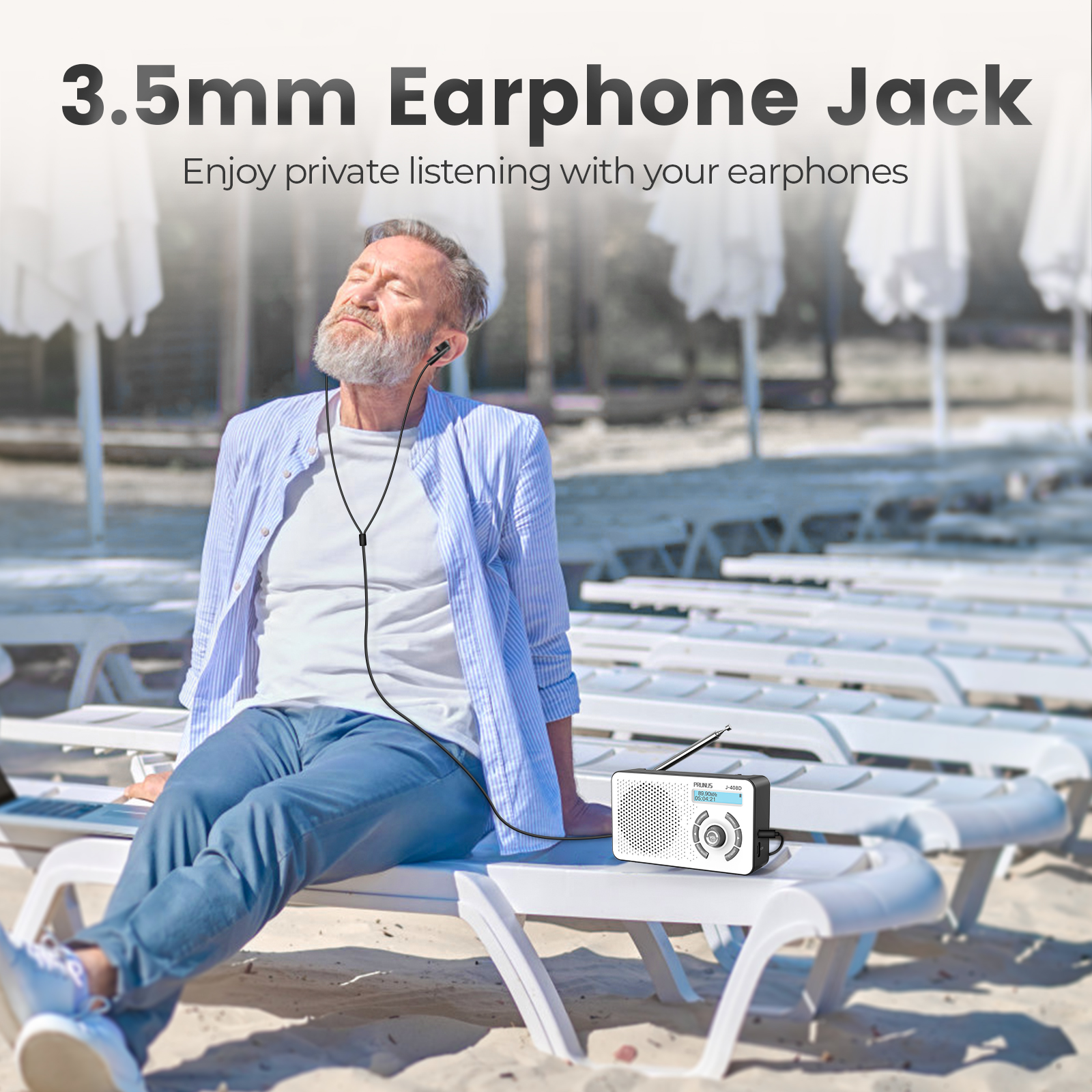 DAB / DAB+ / FM Digital Radio Receivers Portable Bluetooth speaker 3W Hi-Fi Stereo USB-C 2000mAh rechargeable for 4 AA battery