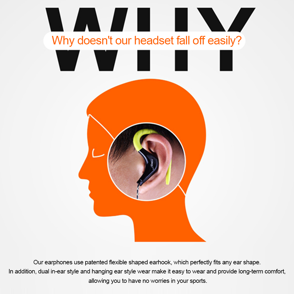 S760 Bekabelde waterdichte oortelefoon Oorhaak Oordopjes Stereo Super Bass-hoofdtelefoon Sportheadset met microfoon