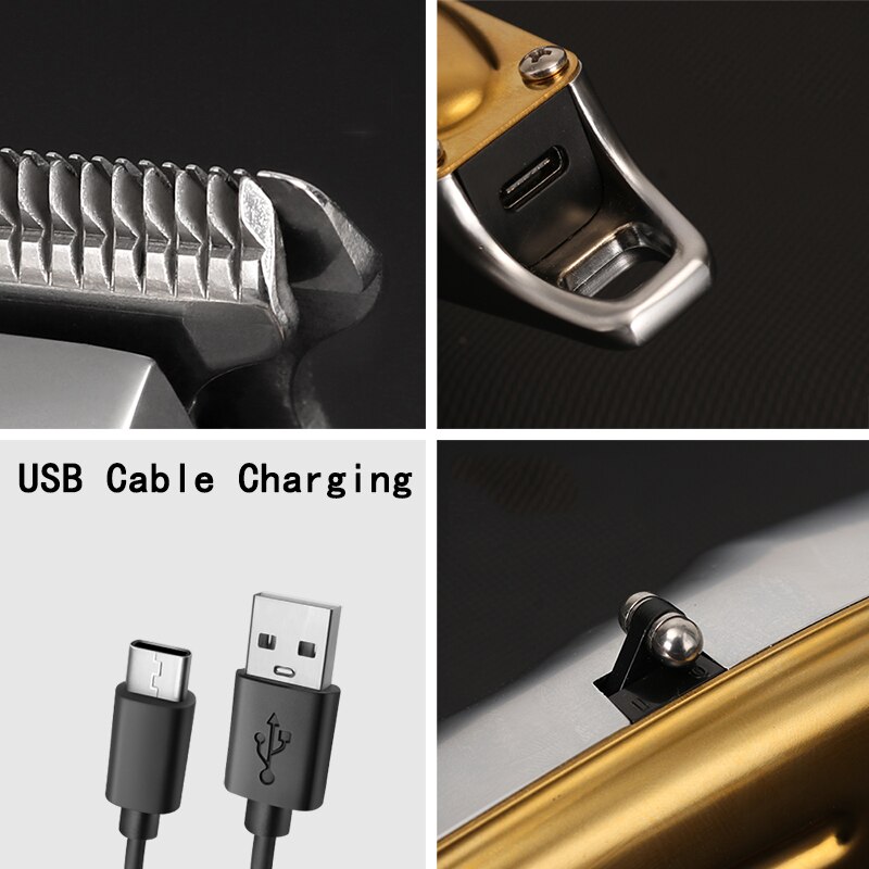 Kemei Hair Clipper All Metal Men Electric Cordless Hair Trimmer 0mm Baldheaded T Blade Finish Haircut Machine 1949