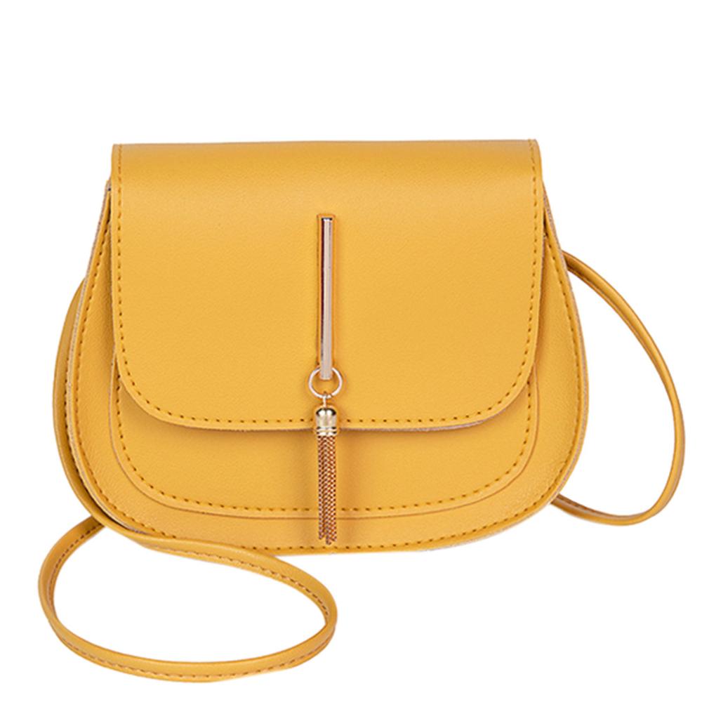 Borse a tracolla moda per donna 2022 nappa borsa a tracolla in pelle tinta unita stile semplice borsa a tracolla da donna bolso mujer: Yellow