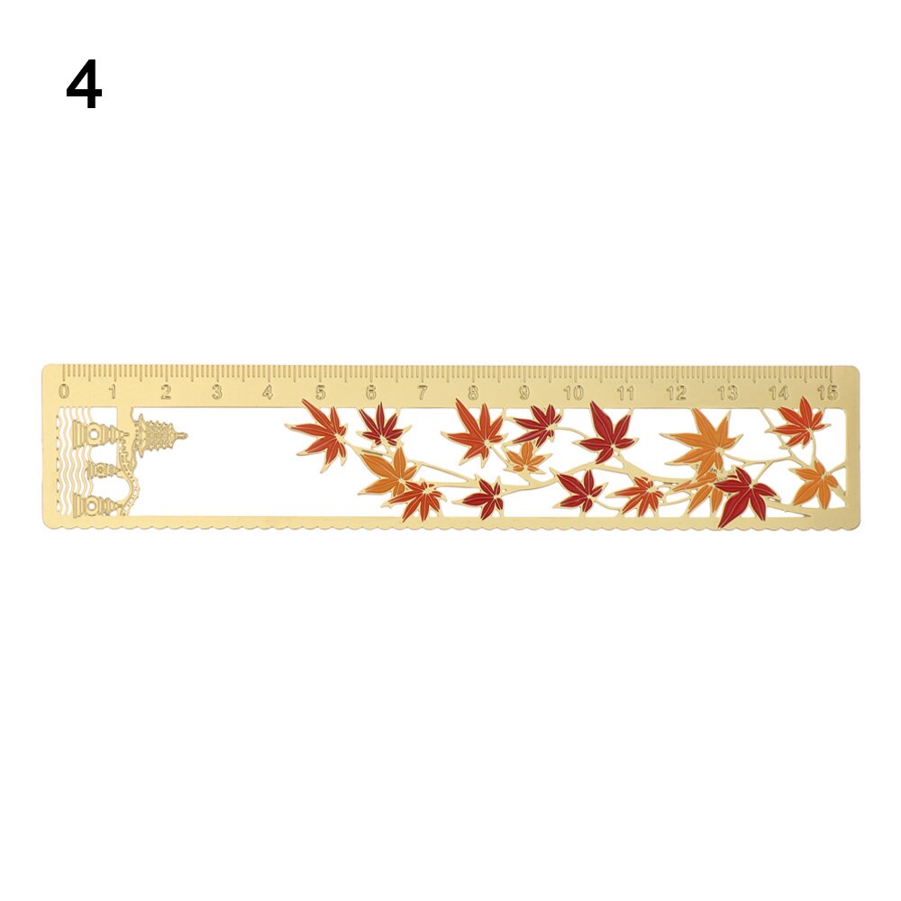 Metal Panda Hollow Rulers Chinese Element Bookmark Ruler Book Holder Measuring Tools Stationery Student Drawing Supplies: 4