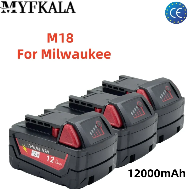 Akumulator do elektronarzędzi Milwaukee M18, Milwaukee 18V，BR, XC, 18V, 12000mAh M18B5, 48-11-1860, wbudowany akumulator 18650