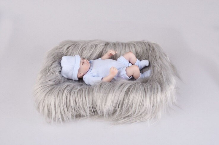 Doux bébé fourrure couvertures fausse fourrure fond couvertures mignon infantile enfants Fotografia De bébé Fotografia directe: gray