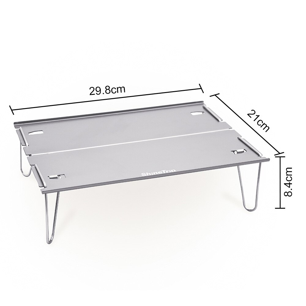 Shinetrip Camping Tafel Draagbare Ultralight Aluminium Mini Klaptafel Voor Outdoor Picknick Bbq Strand Vissen Klaptafel: Grey