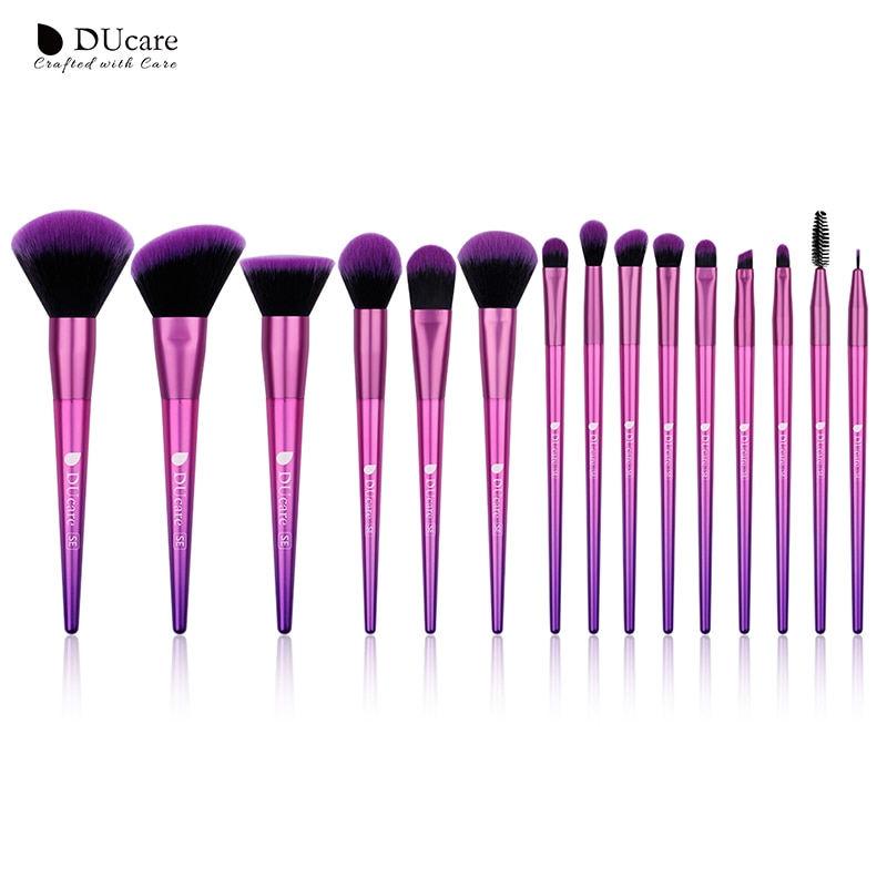 Ducare make-upkwastenset 15 stuks synthetisch haar voor make-up oogschaduw foundation poeder blush set beauty noodzaak