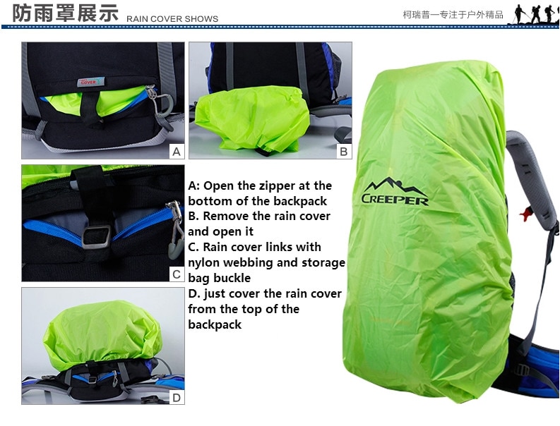 Creeper Impermeabile Professionale di Trasporto libero Zaino Telaio Interno Arrampicata Campeggio Trekking Zaino Alpinismo Bag 60 + 5L