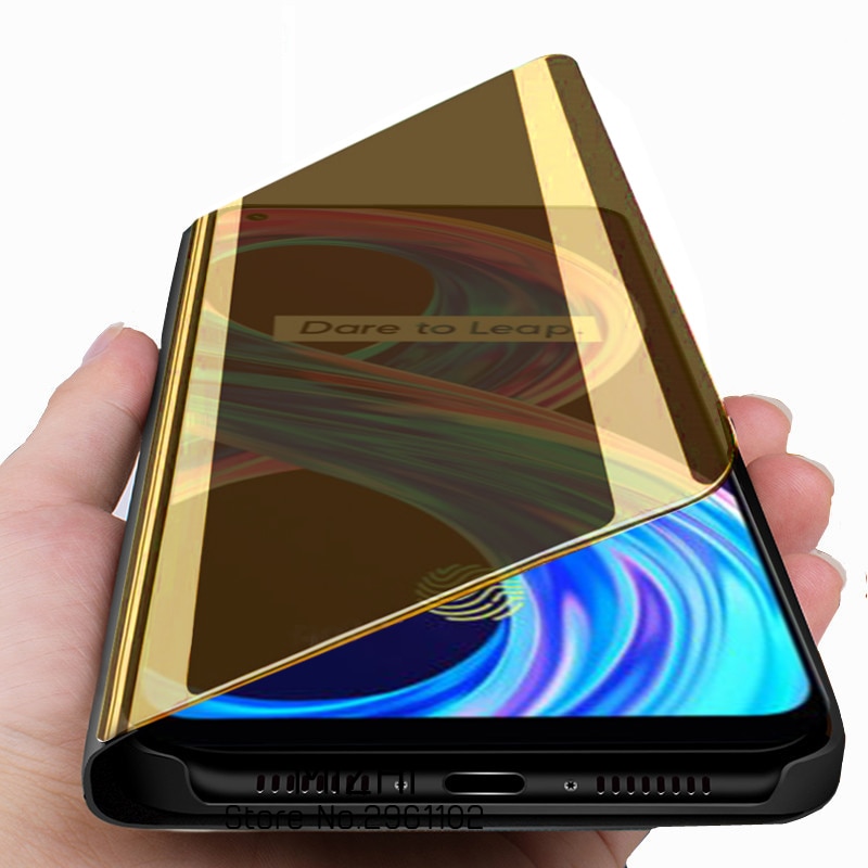 Cover Voor Realmi 8 Pro Case Smart Spiegel Flip Voor Oppo Realme 8 8pro Realme8 Realme8pro Telefoon Magnetic Stand Boek coque