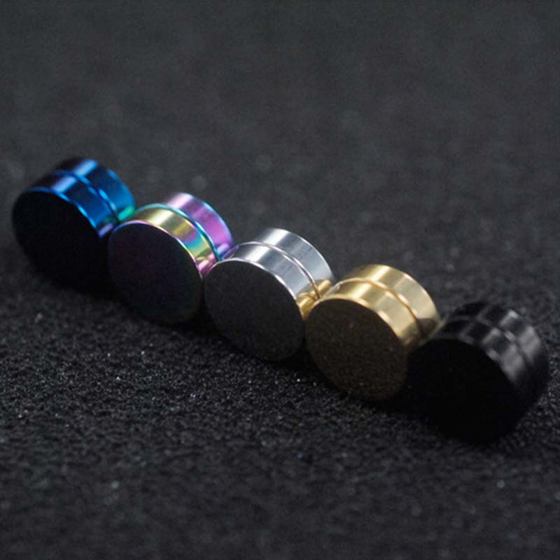 Boucles d'oreilles pour hommes et filles, 1 pièce, Clip magnétique puissant rond et magnifique, 6mm/8mm/10mm/12mm, 5 couleurs