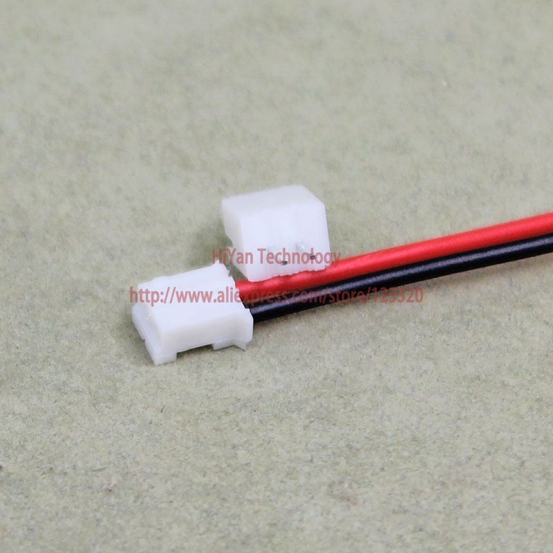 50 sæt mini micro  ph2.0 jst 2.0mm pitch 2 pinconnector med 1007 26 awg 100mm 150mm 200mm 250mm elektronisk wire kabel pin header