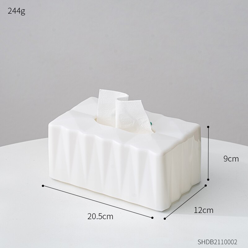 Tissue Box Holder Modern Tissue Boxes Home Decoration Bathroom Napkin Holder Living Room Decoration Decorative Box Napkin Holder: B-White