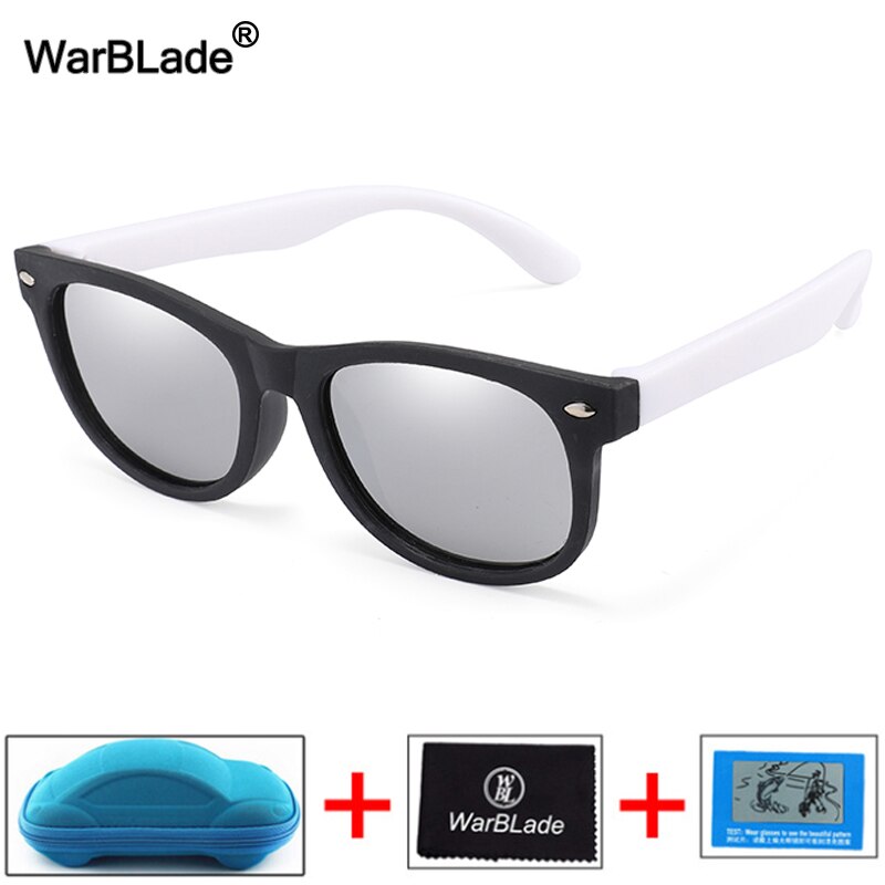 Gafas de sol polarizadas WarBlade para niños, gafas de sol para niños, gafas irrompibles de seguridad de silicona para bebés, gafas UV400 con caja
