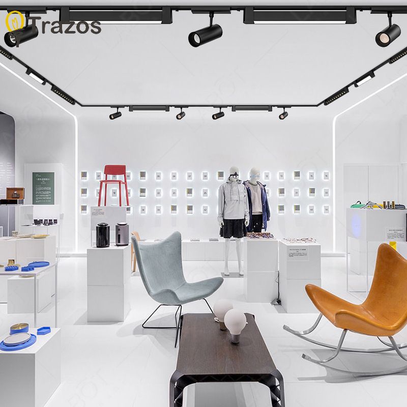 Nowoczesny minimalistyczny tor doprowadziło z długim oświetleniem szynowym montowane na powierzchni regulowany oświetlenie dekoracyjne domowy i komercyjny