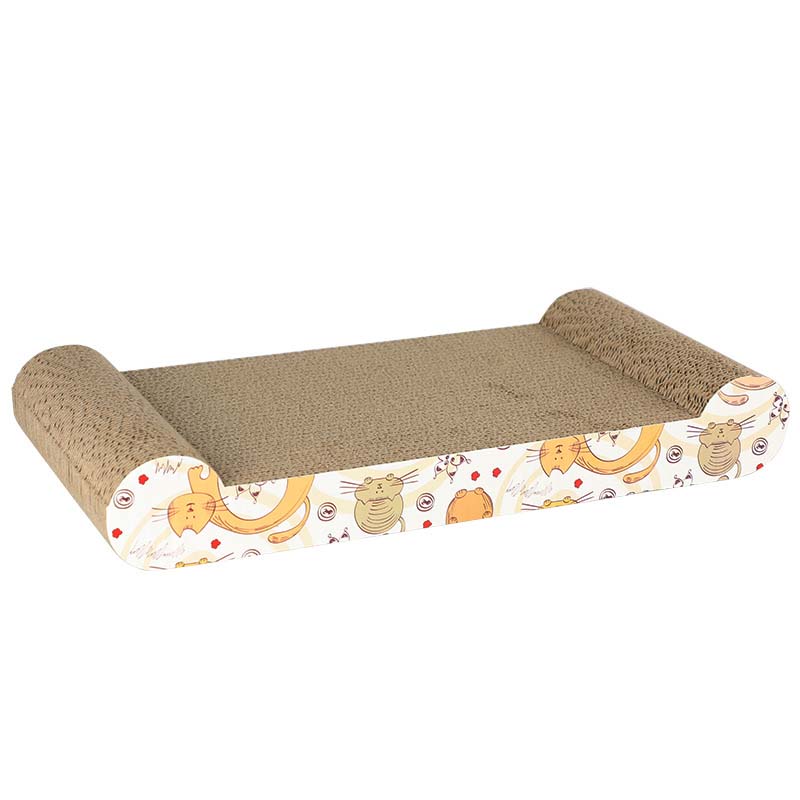 Scratcher Lounge Handgemaakte Katten Kitten Scratcher Krabpaal Interactieve Gegolfd Papier Speelgoed Voor Pet Cat Training: bone shape