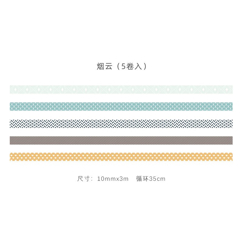 5 rolls/set Grid Dot Washi Tape Label Masking Tape Kawaii Decorative Adhesive Tape For Stickers Scrapbooking Japanese Tape: 3