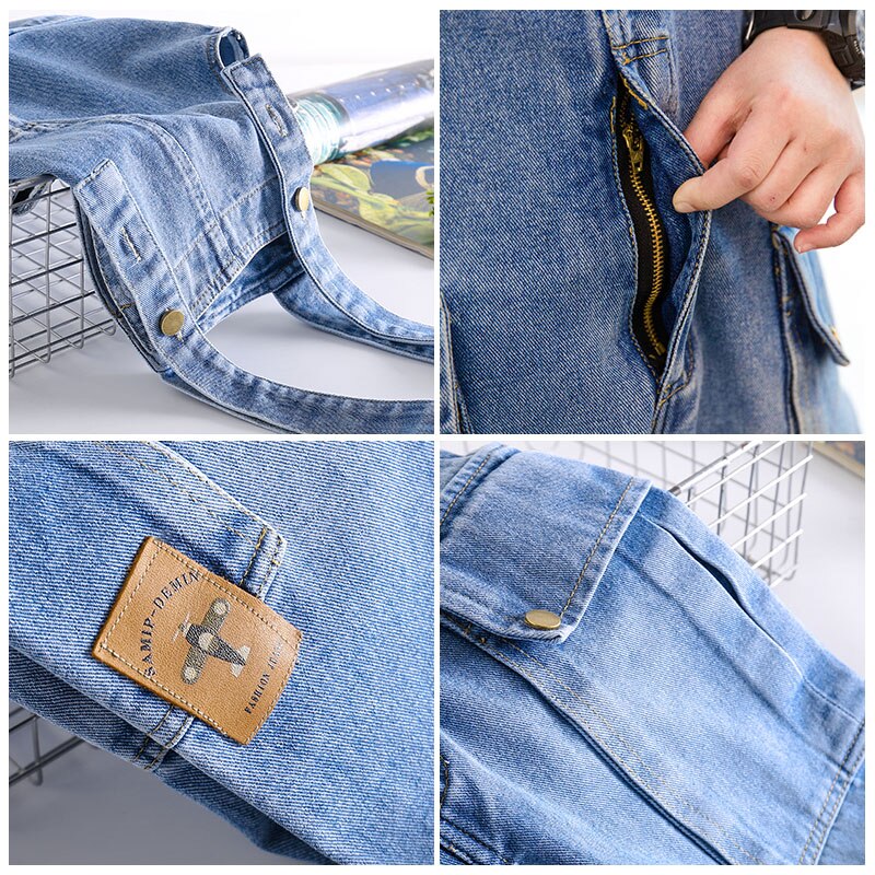 Jean Overalls Boys Jeans Teens Overalls Rompers 6 7 8 9 10 11 12 13 14 Years School Denim Jumpsuit Pants Overalls for Big Boys