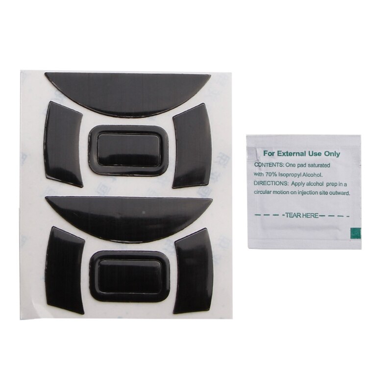 R9jaer 2 pack mausfüße für razer deathadder essential, 2000 ersatz-mausfüße, gleitfüße mit gebogener kante, aufkleber: Bk