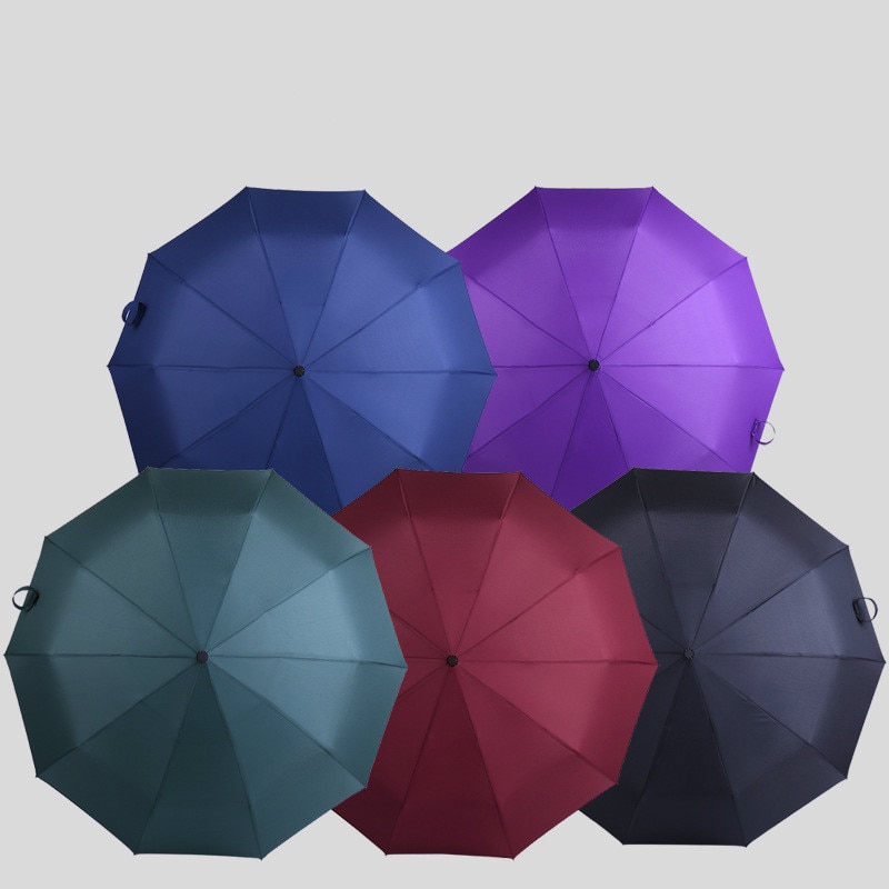 Wind Resistant Folding Automatic Umbrella Rain Women Auto Luxury Big Windproof Umbrellas Rain For Men Black Coating 10K Parasol