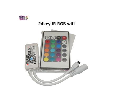 Magic Home DC5V 12V 24V Bluetooth Draadloze Wifi Controller, rgb/Rgbw Ir Rf Led Controller Voor 5050 WS2811 WS2812B Pixel Led Strip: 24key IR RGB wifi