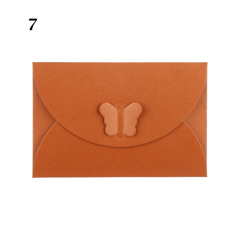 5PCs Mini Farfalla Colorata Busta Sacchetto di Carta Kraft Fibbia Perla di Carta Tessera di Cancelleria Per Ufficio Scuola Forniture