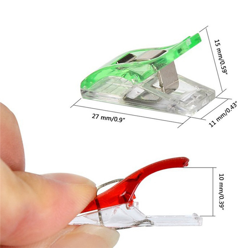 100pcs Sewing Clips Quilting Clips Clamps Fabric Cloth Patchwork Sewing Clips For Sewing Knitting Plastic Clip DIY Crafts