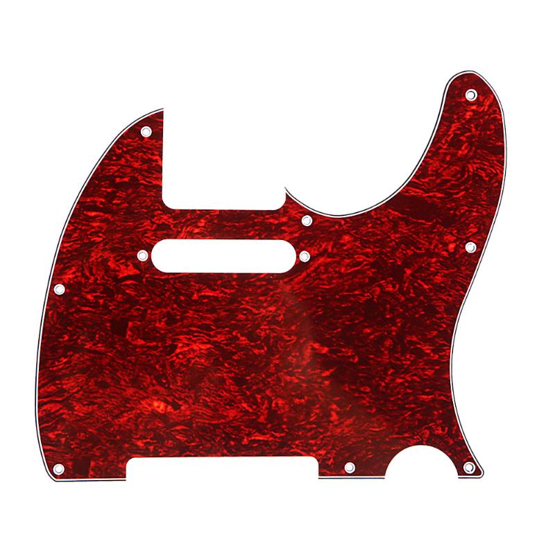 3Ply Aged Pearloid Pickguard Tele Style Guitar Pickguard Aged Musical Instrument Guitar Parts Accessories with 6 Colors: Red Shells