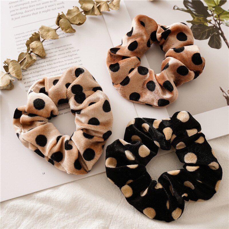 Scrunchie de punto de leopardo para niña y mujer, bandas de goma elásticas para el cabello, lazos para el cabello crujientes, coletero, accesorios para el cabello