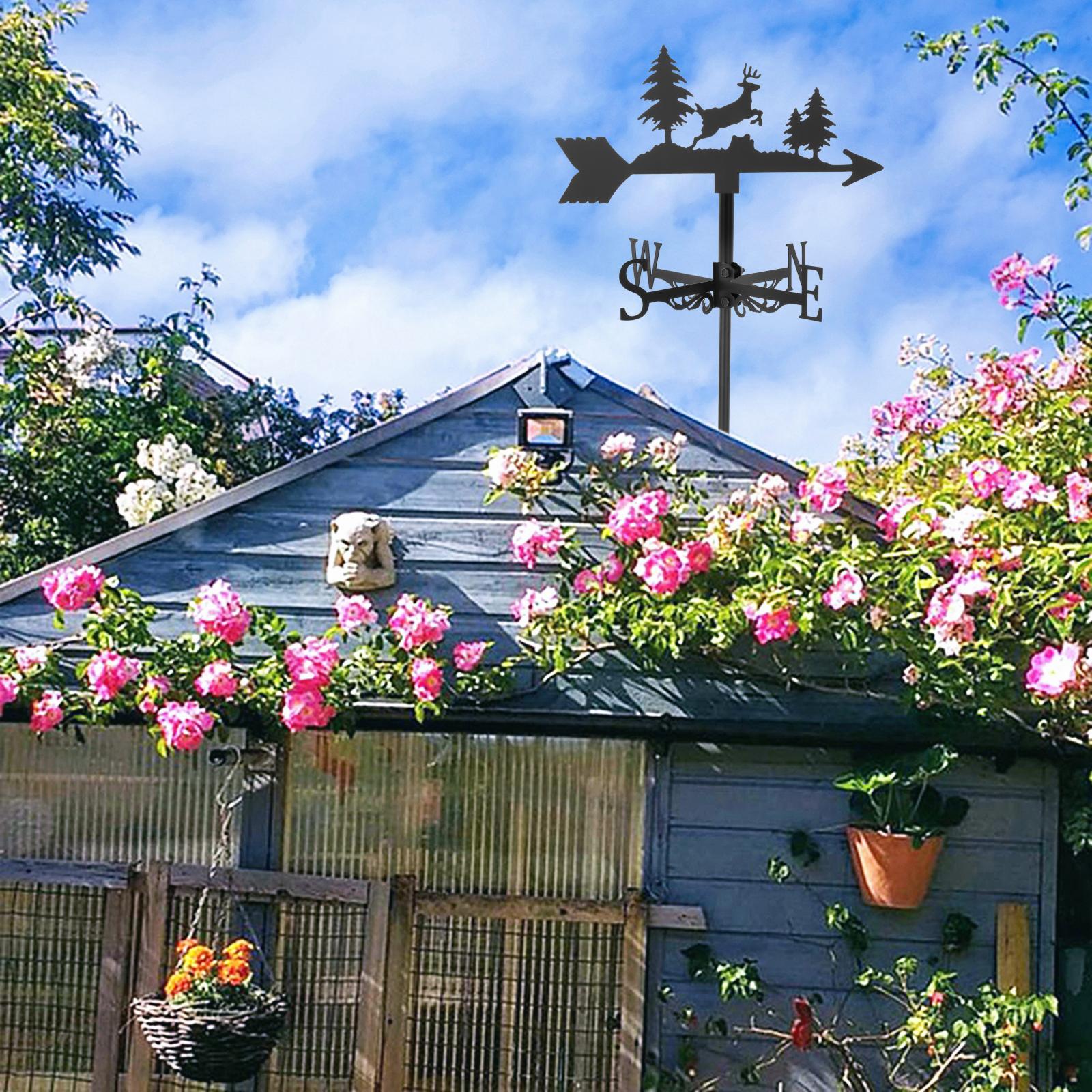 Retro Windwijzer Tuin Stake Wind Richting Indicator Kit Outdoor Ijzeren Beugel Voor Dak Tuinhuisje Farm Meetinstrumenten Decor