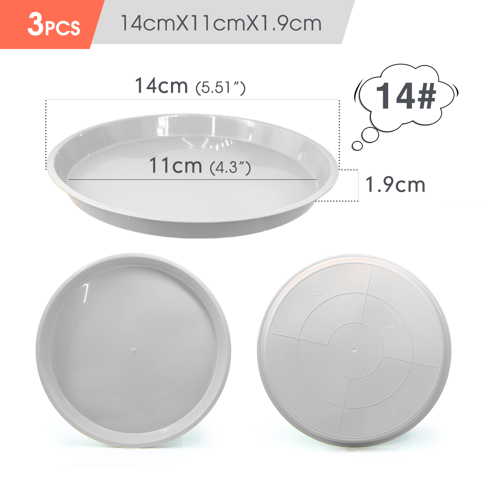 3-5PC Durable Plastic Plant Saucer Brown White Black 14-30cm Round Drip Plant Tray Flower Pot Indoor Outdoor Home Garden Supplie: Orange