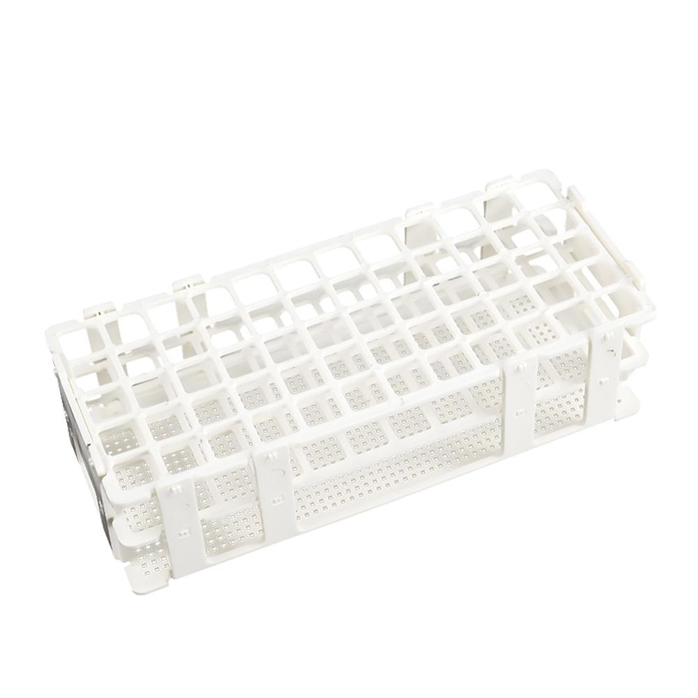 Plastic Test Tube Rack for 25mm Tubes, 24 Well, White,Detachable (24 Hole)