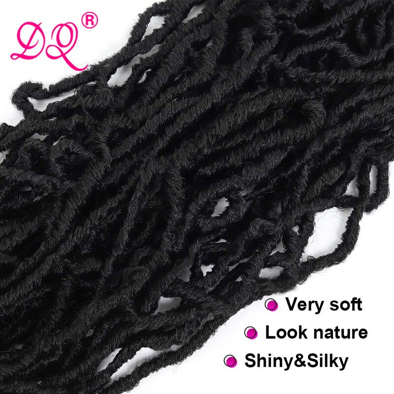 DQ Afro Twist peluca trenza Faux Locs Ondulado Natural Sintético 21 hebras/paquete 6 mechones Crochet extensiones de pelo Dreadlock Twist